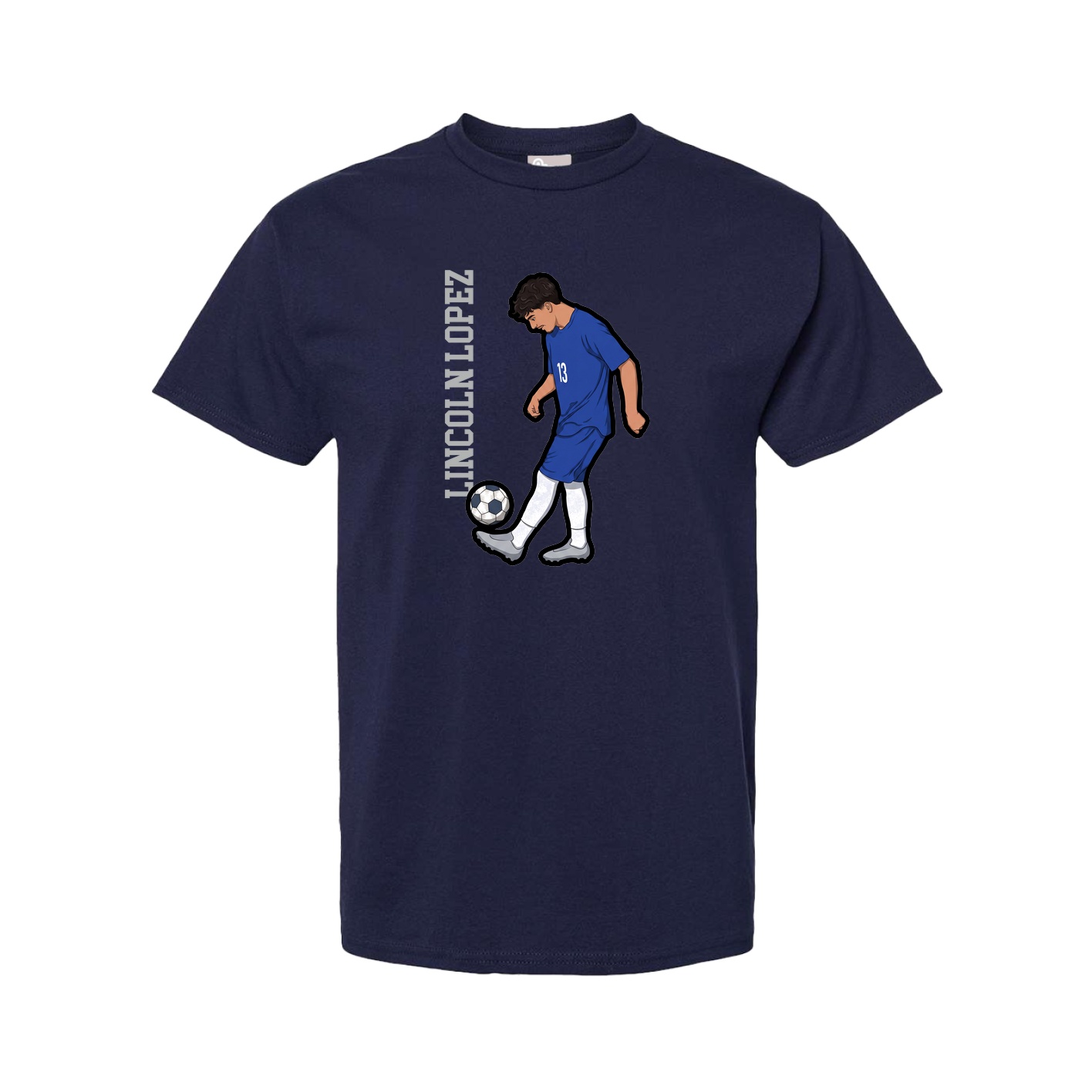Tee — Name Vertical in Navy