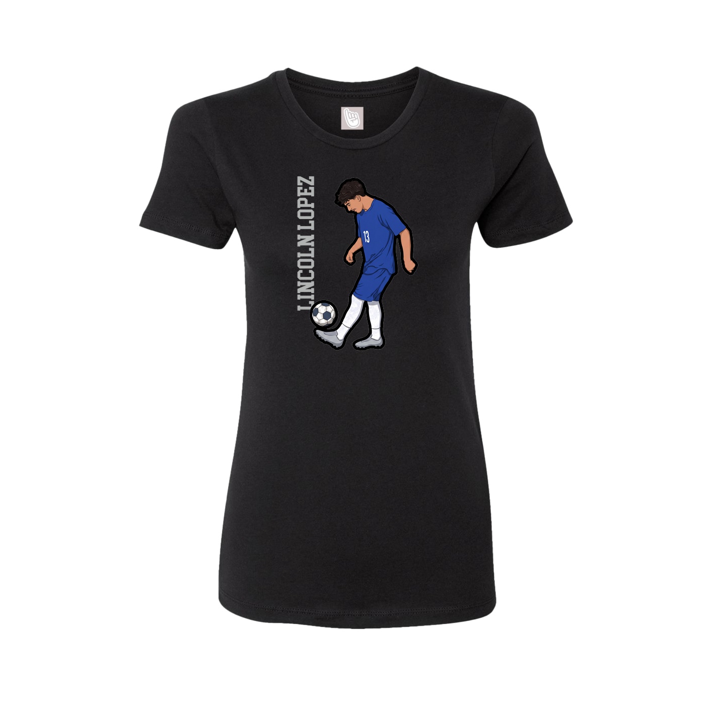 Fitted Women's Tee — Name Vertical in Black
