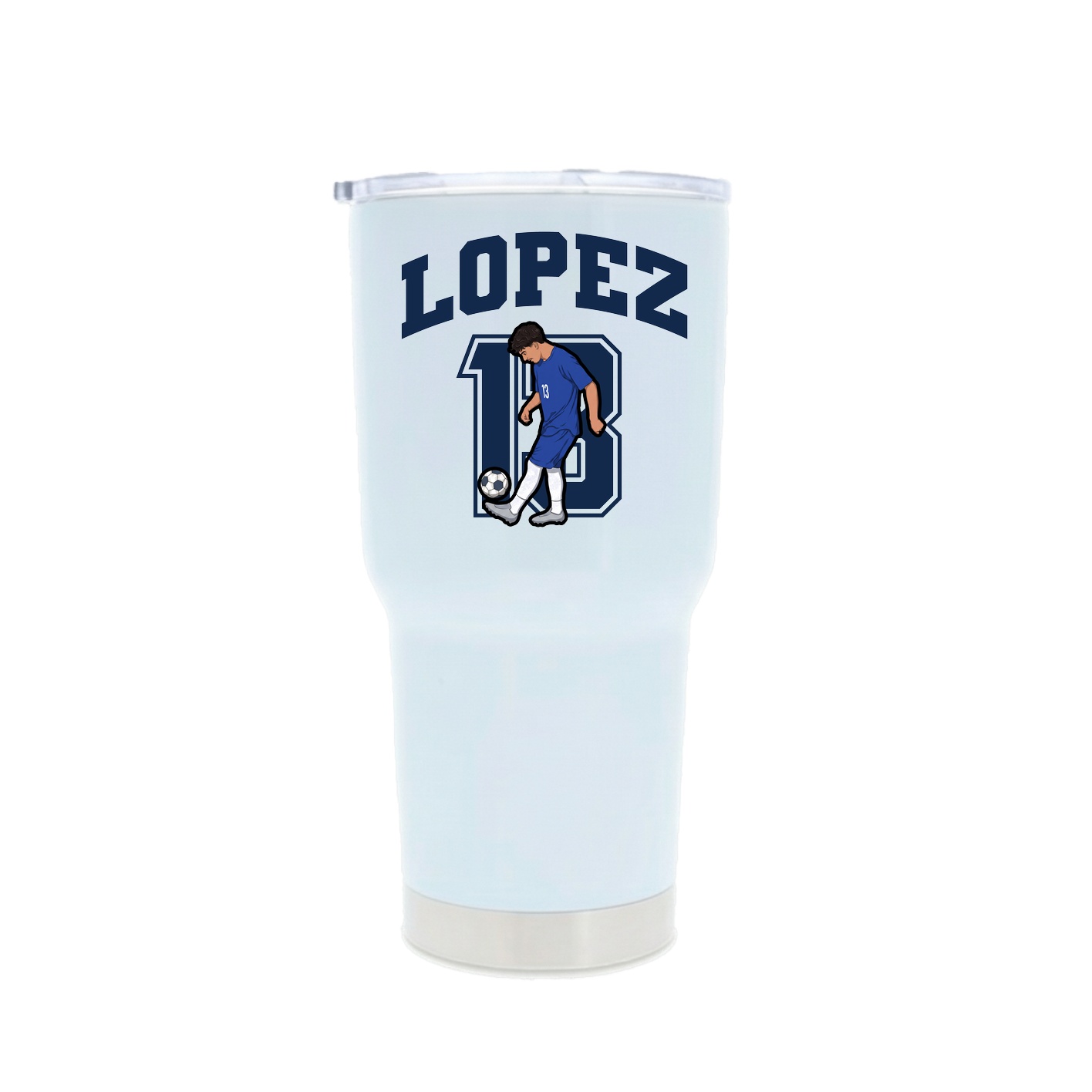 30oz Stainless Steel Tumbler — Number in White