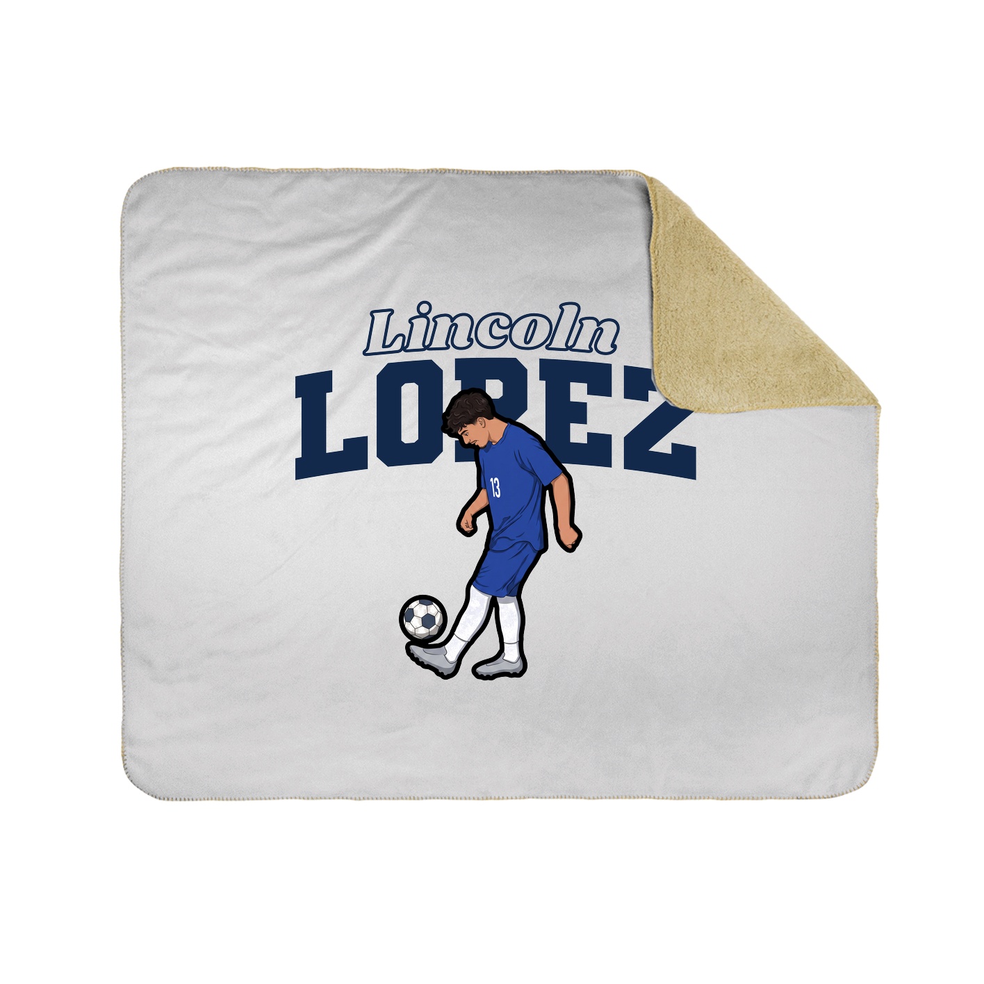 Throw Blanket — Name Arch in White