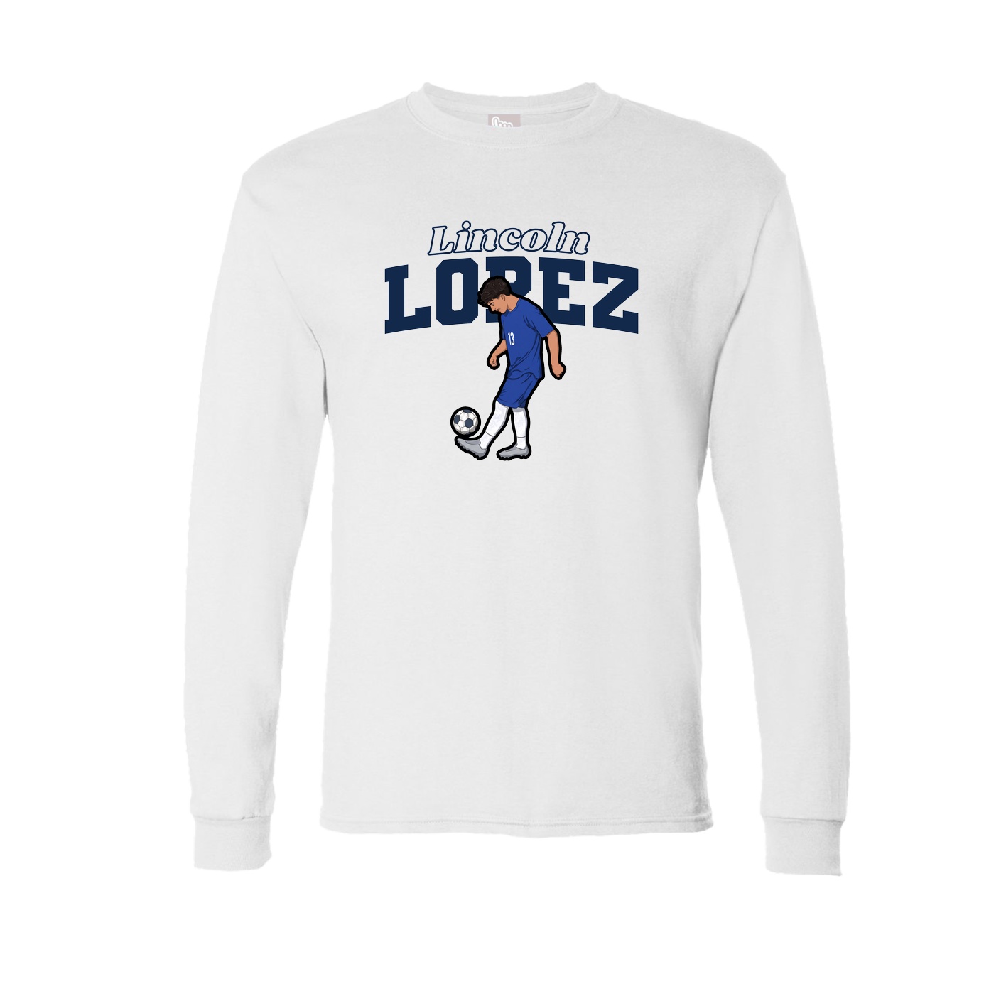 Long Sleeve Tee — Name Arch in White
