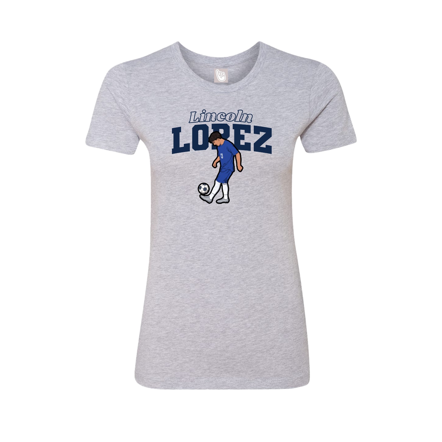 Fitted Women's Tee — Name Arch in Grey