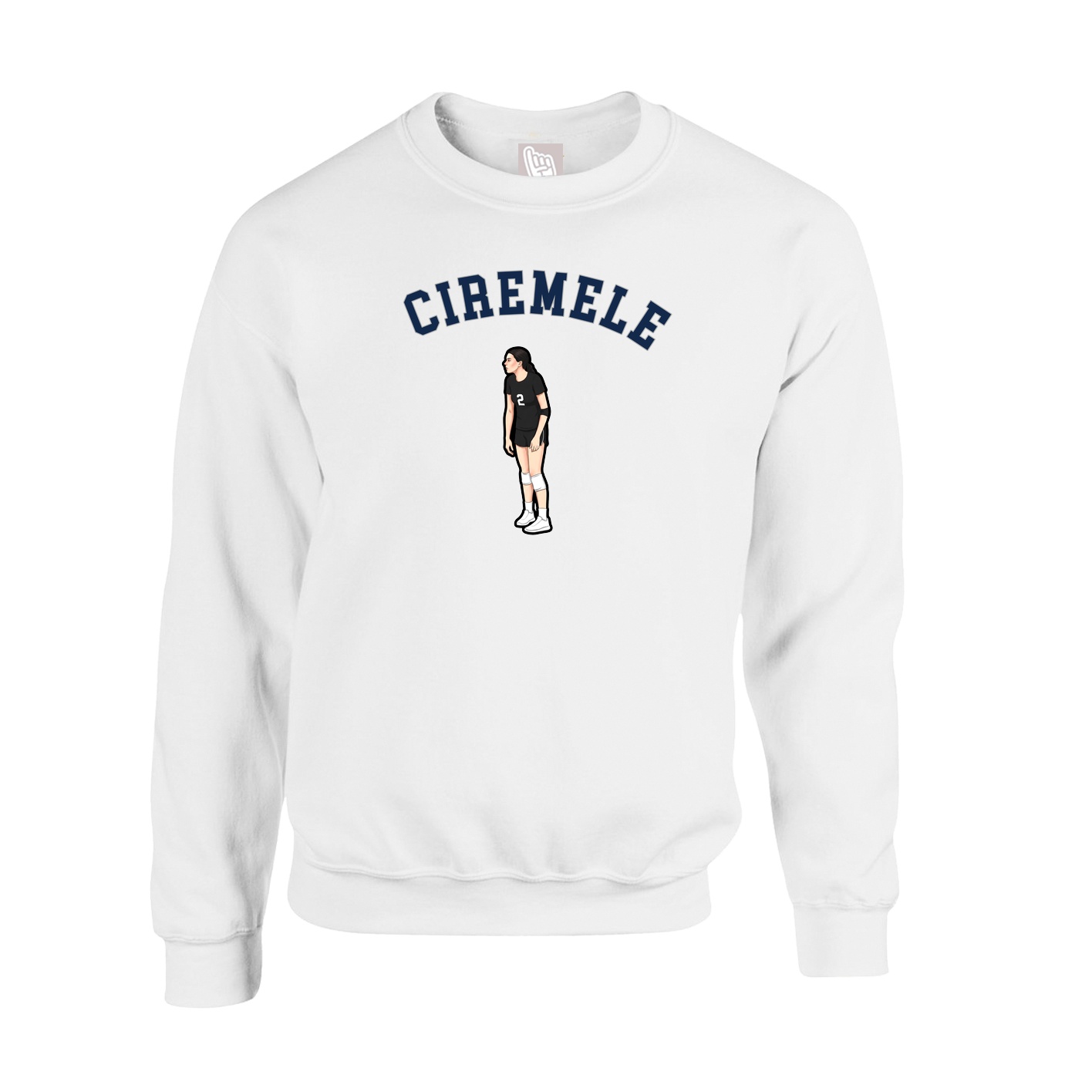 Fleece Crew — Shirsey Arch in White