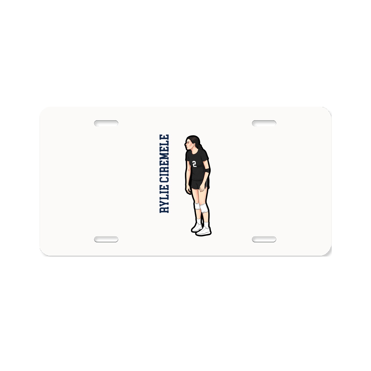 License Plate — Name Vertical in Classic