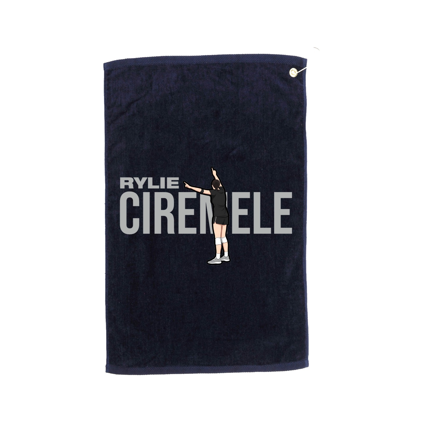 Golf Towel — Player Name in Navy