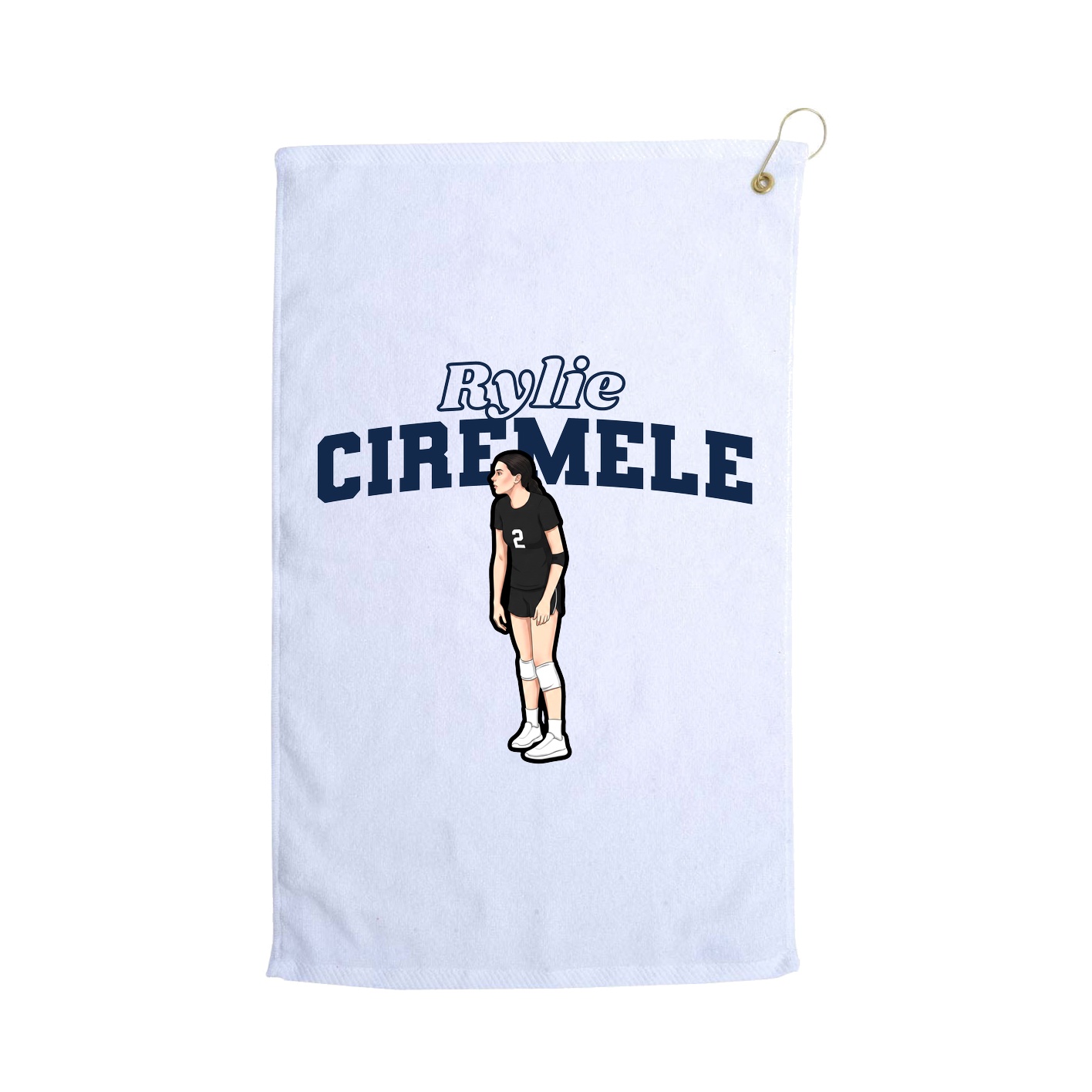 Golf Towel — Name Arch in White