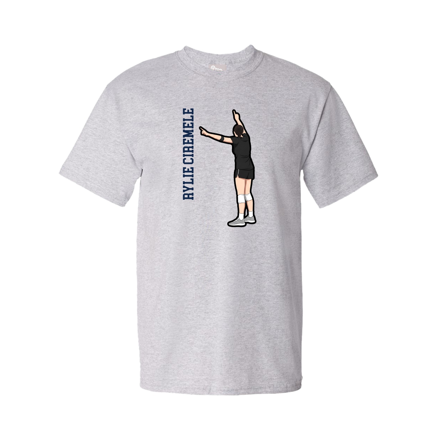 Youth Tee — Name Vertical in Grey