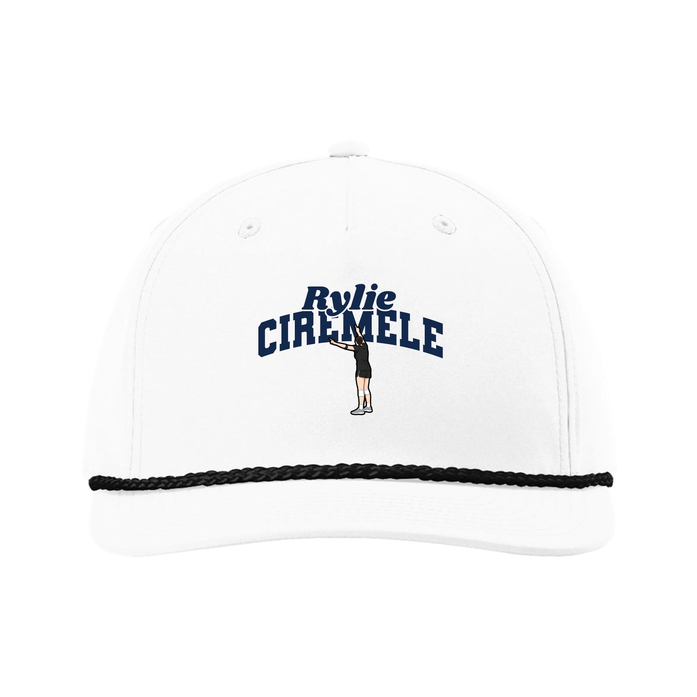 Five-Panel Classic Rope Cap — Signature Arch in White