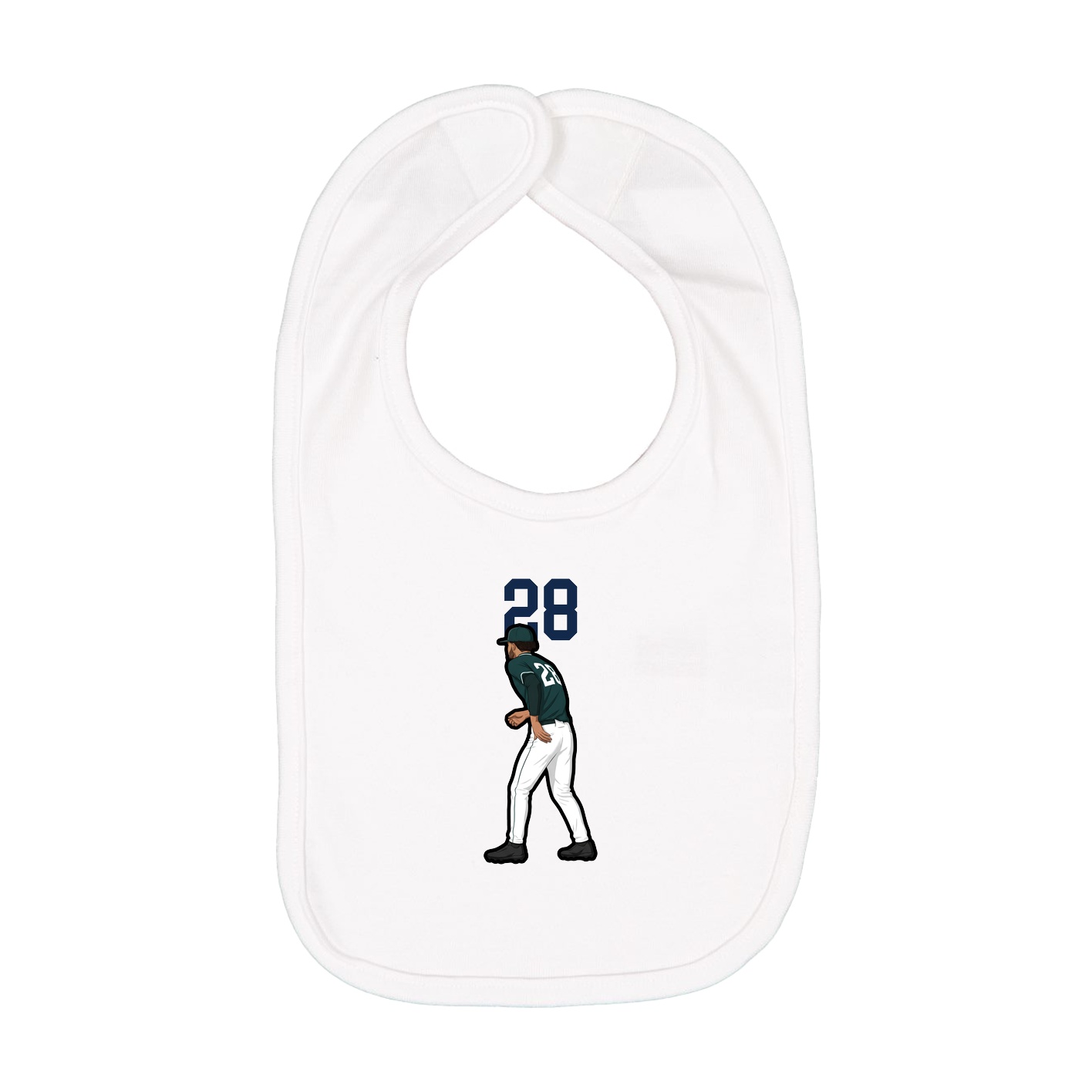 Infant Bib — Number Top in White