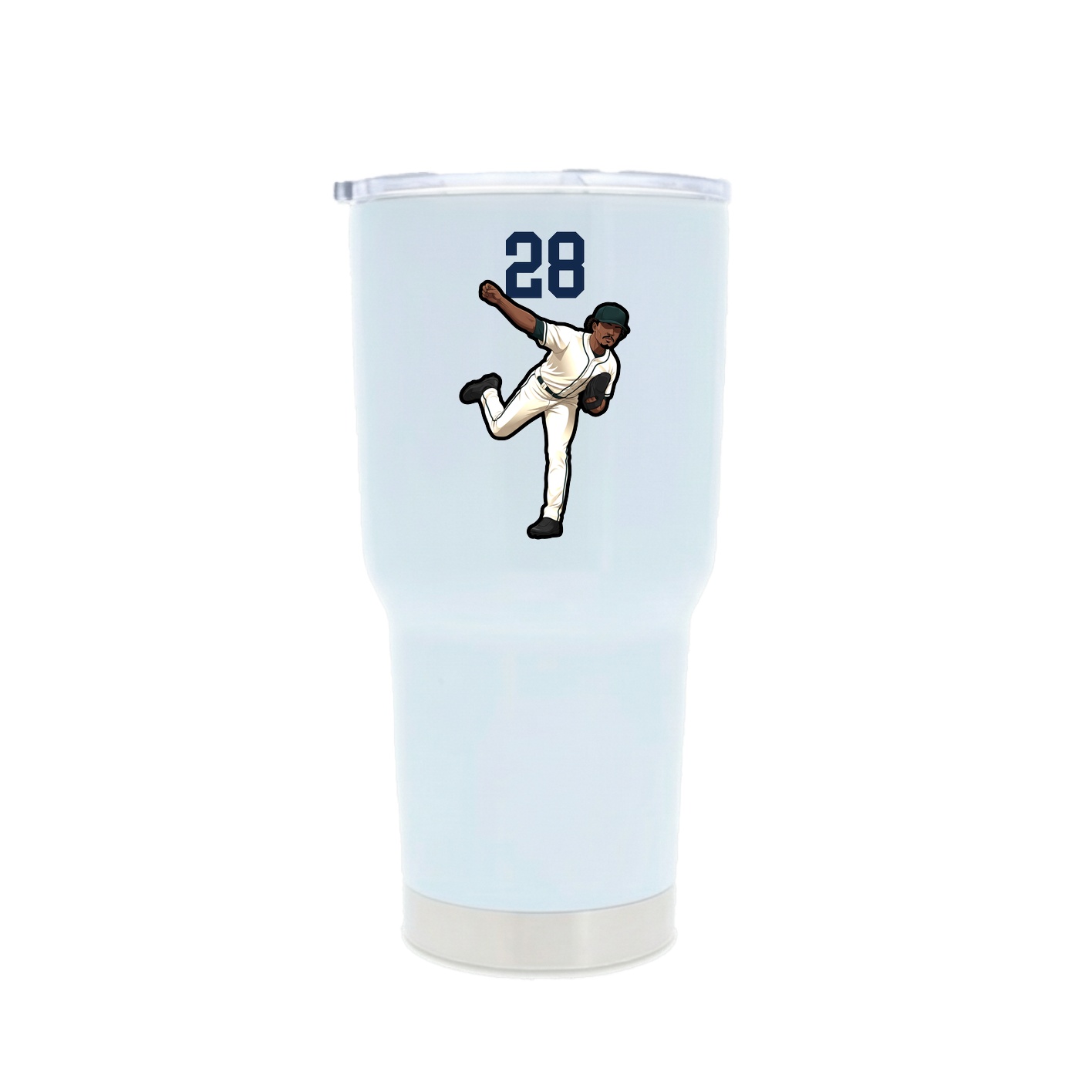 30oz Stainless Steel Tumbler — Number Top in White