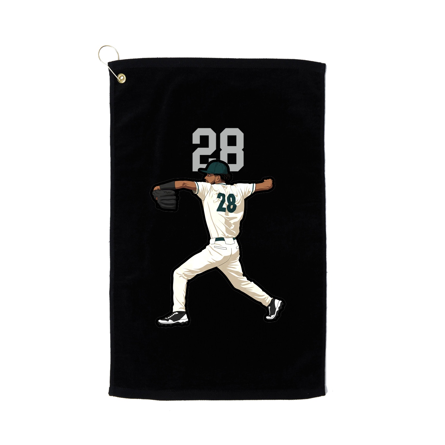 Golf Towel — Number Top in Black