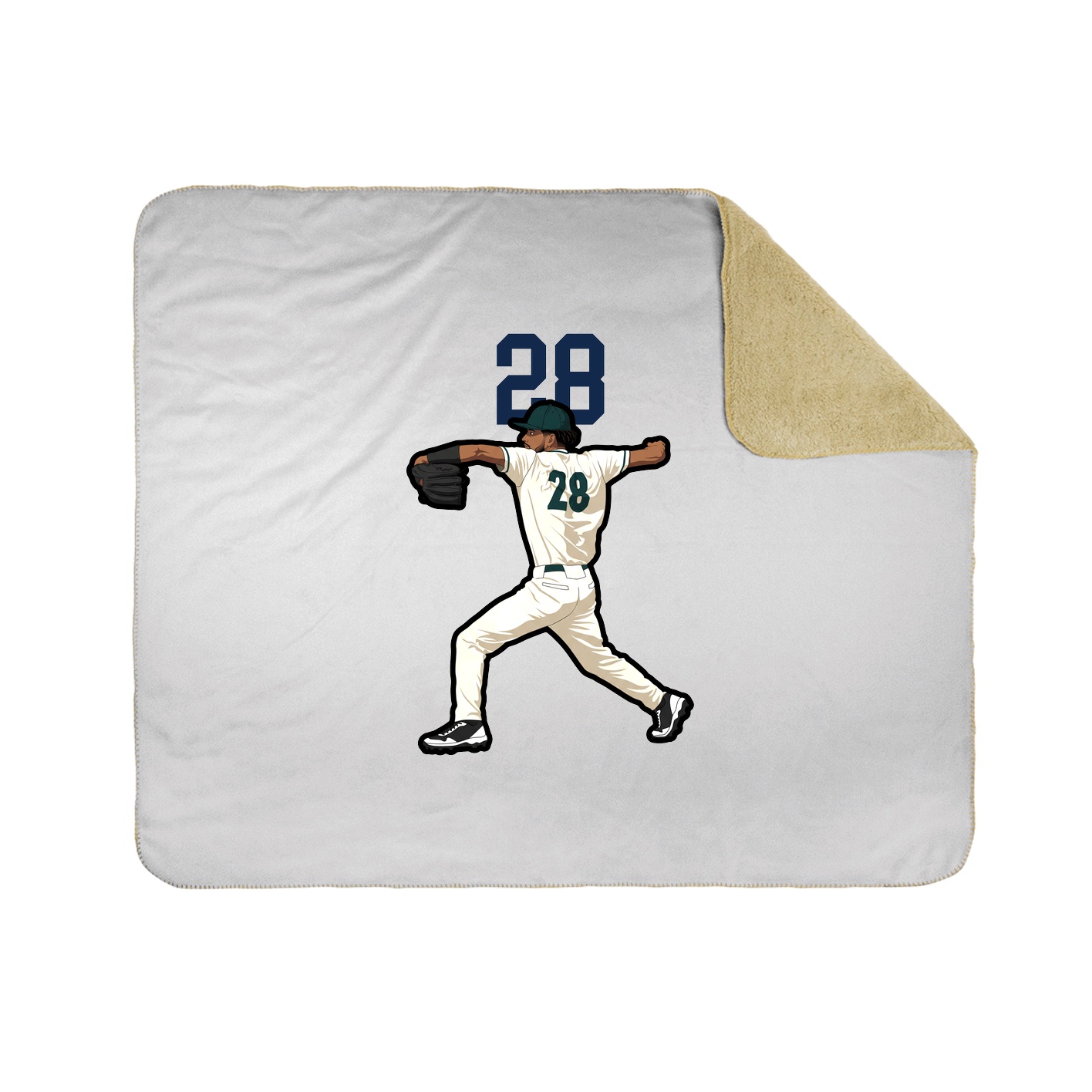 Throw Blanket — Number Top in White