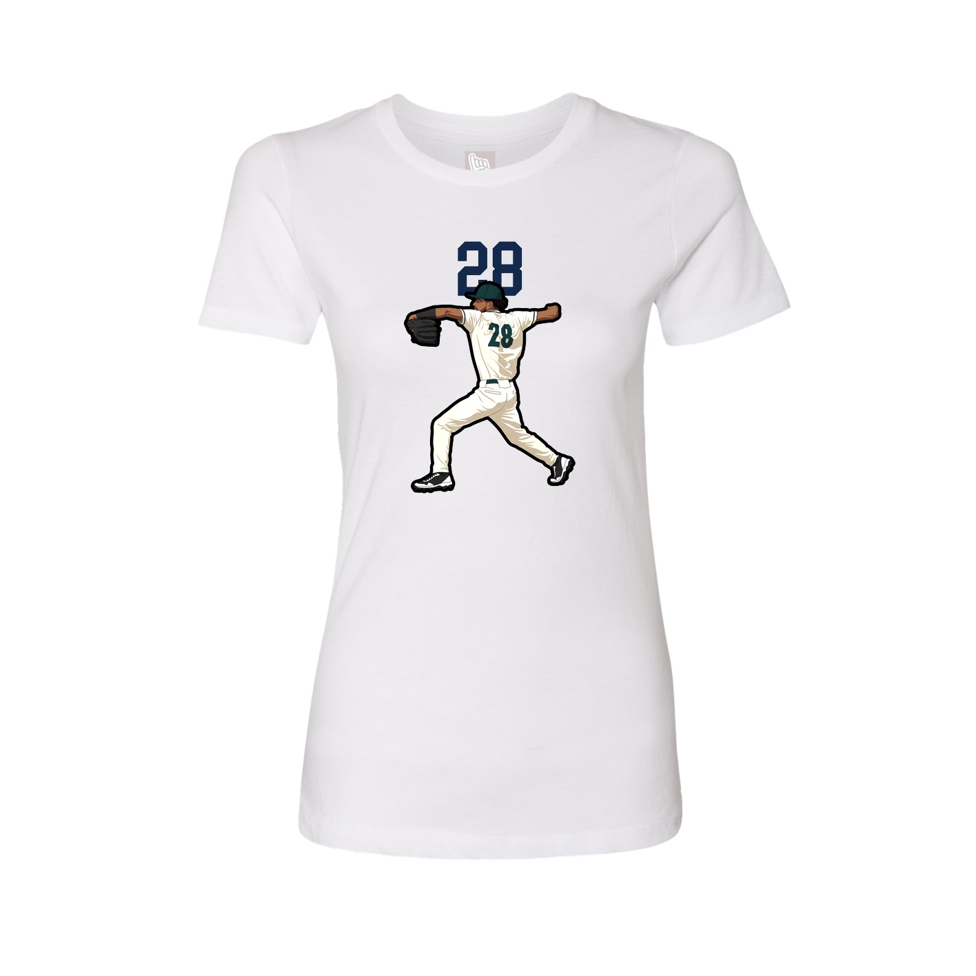 Fitted Women's Tee — Number Top in White