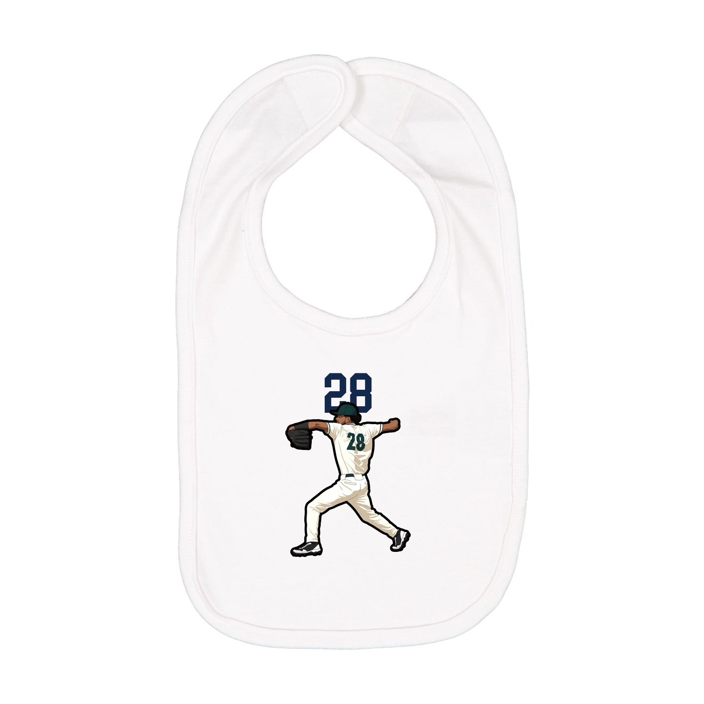 Infant Bib — Number Top in White