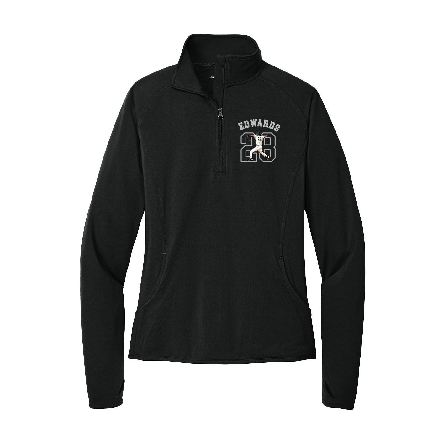 Women's Q-Zip Pullover — Shirsey Arch in Black