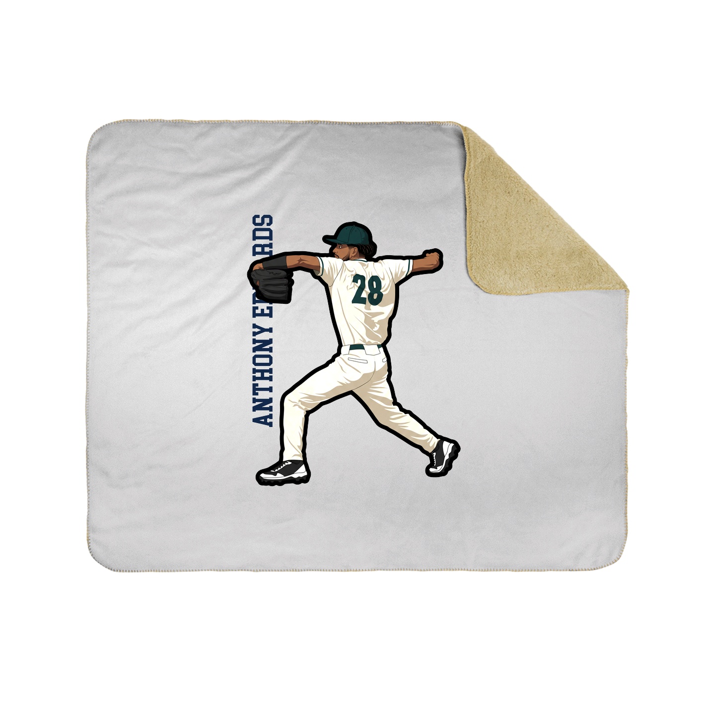 Throw Blanket — Name Vertical in White
