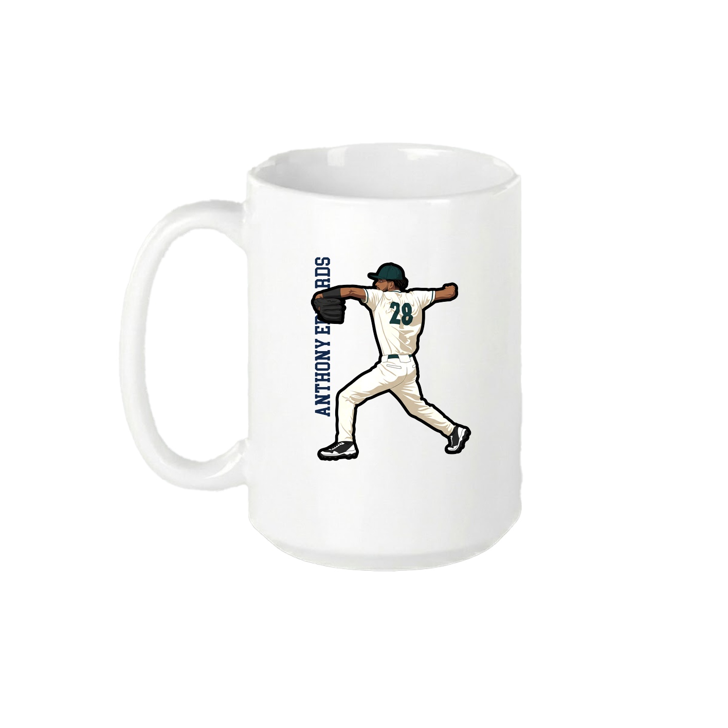 15oz Coffee Mug — Name Vertical in White