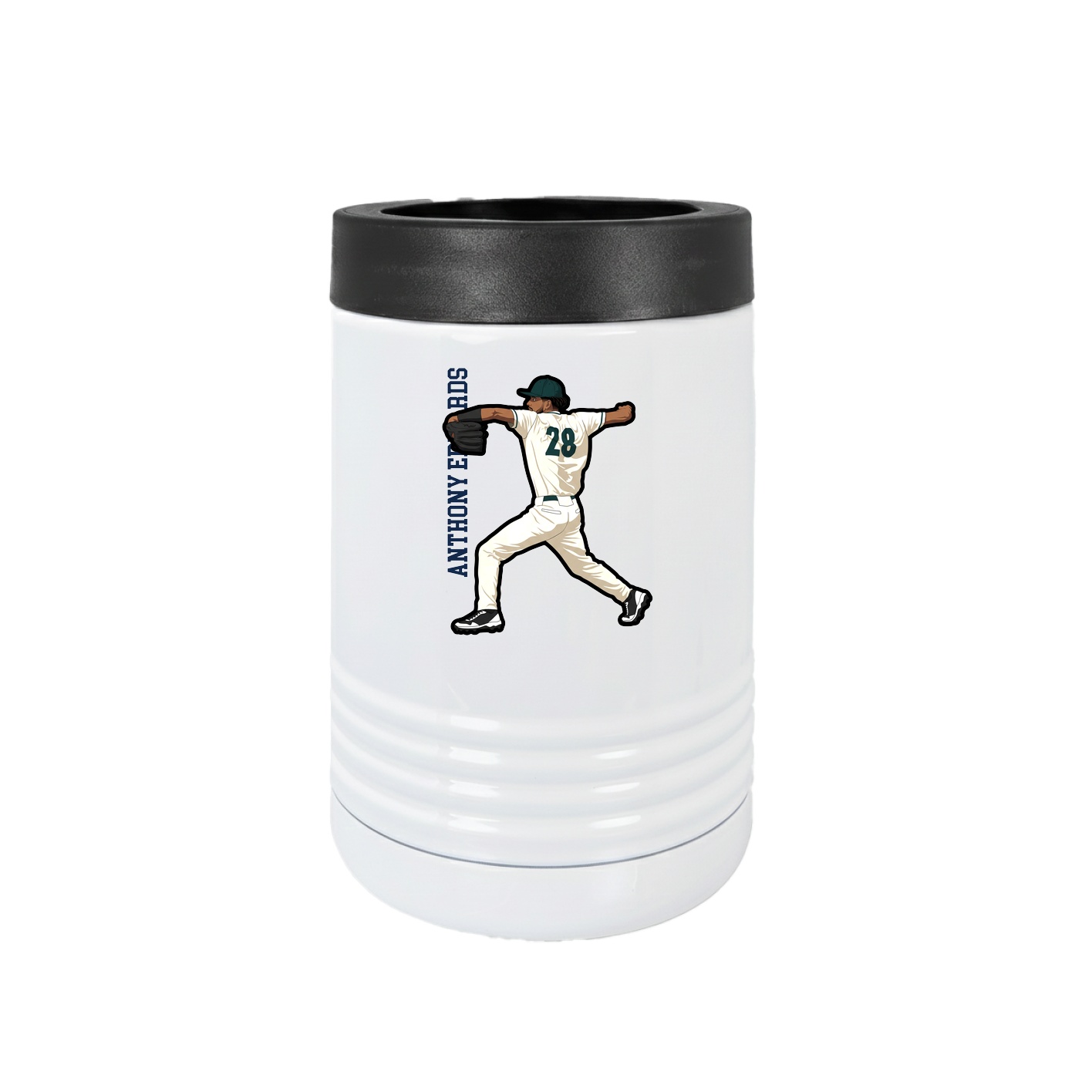 Beverage Holder — Name Vertical in White
