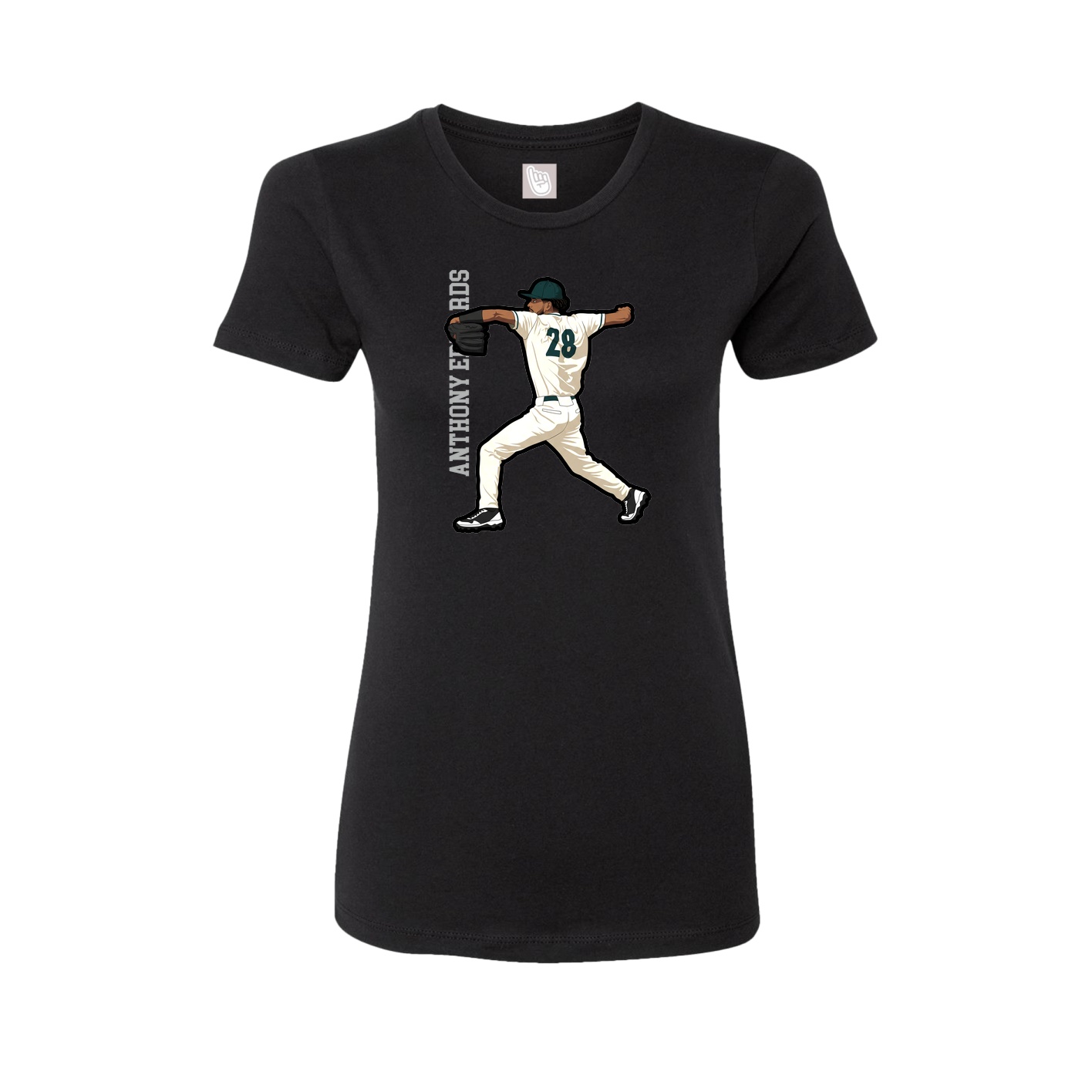 Fitted Women's Tee — Name Vertical in Black