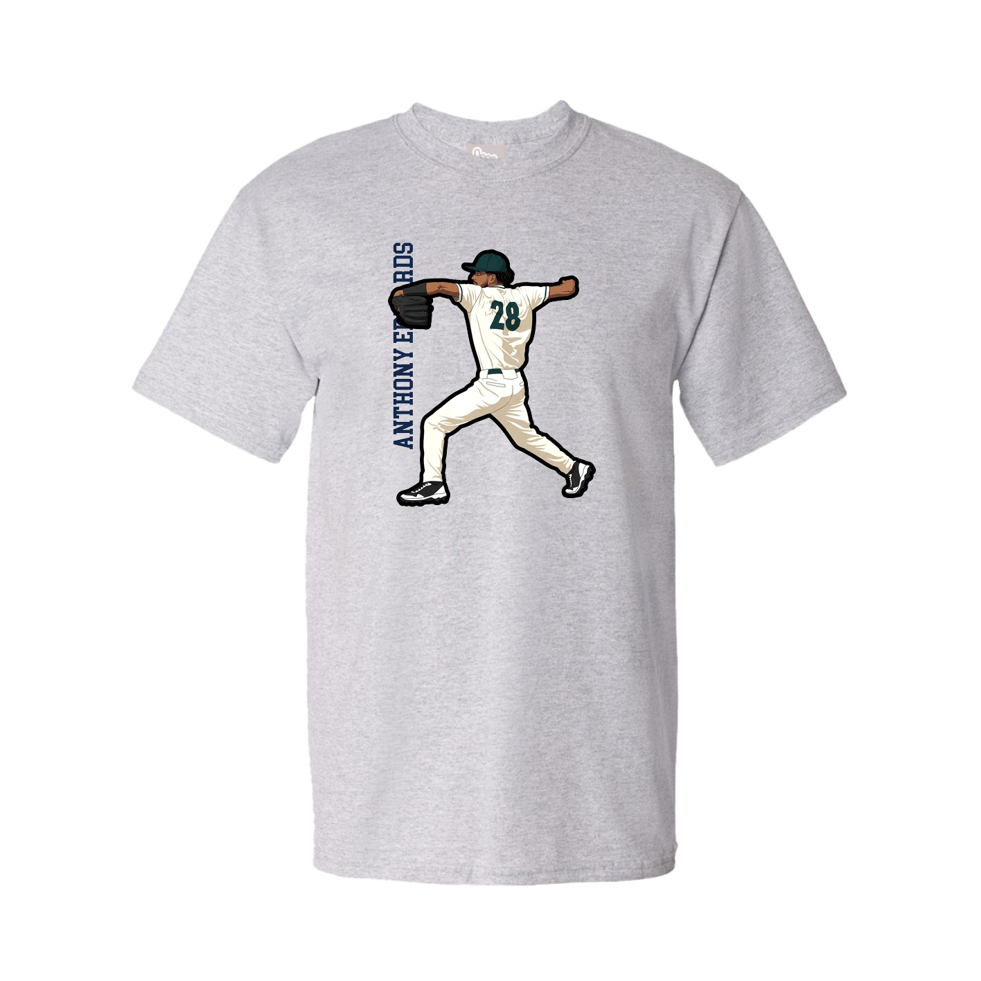 Youth Tee — Name Vertical in Grey