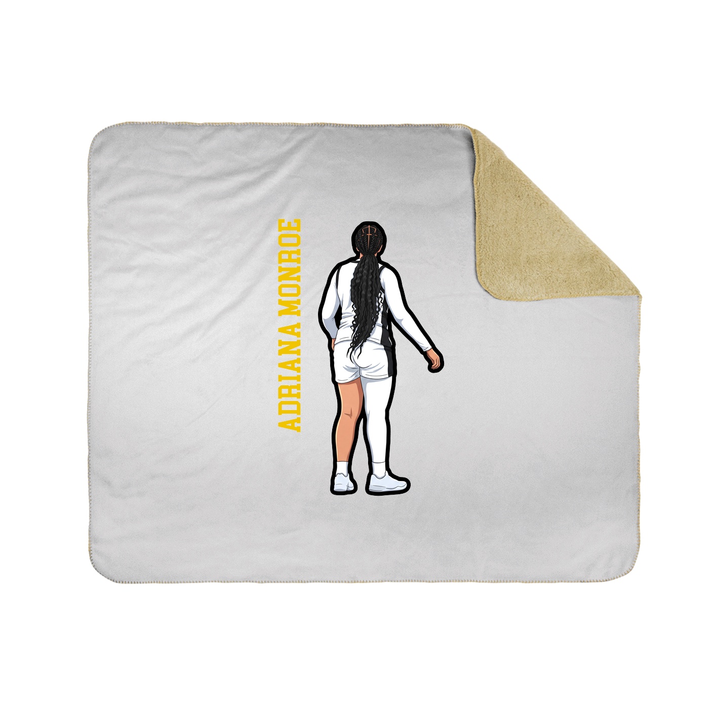 Throw Blanket — Name Vertical in White