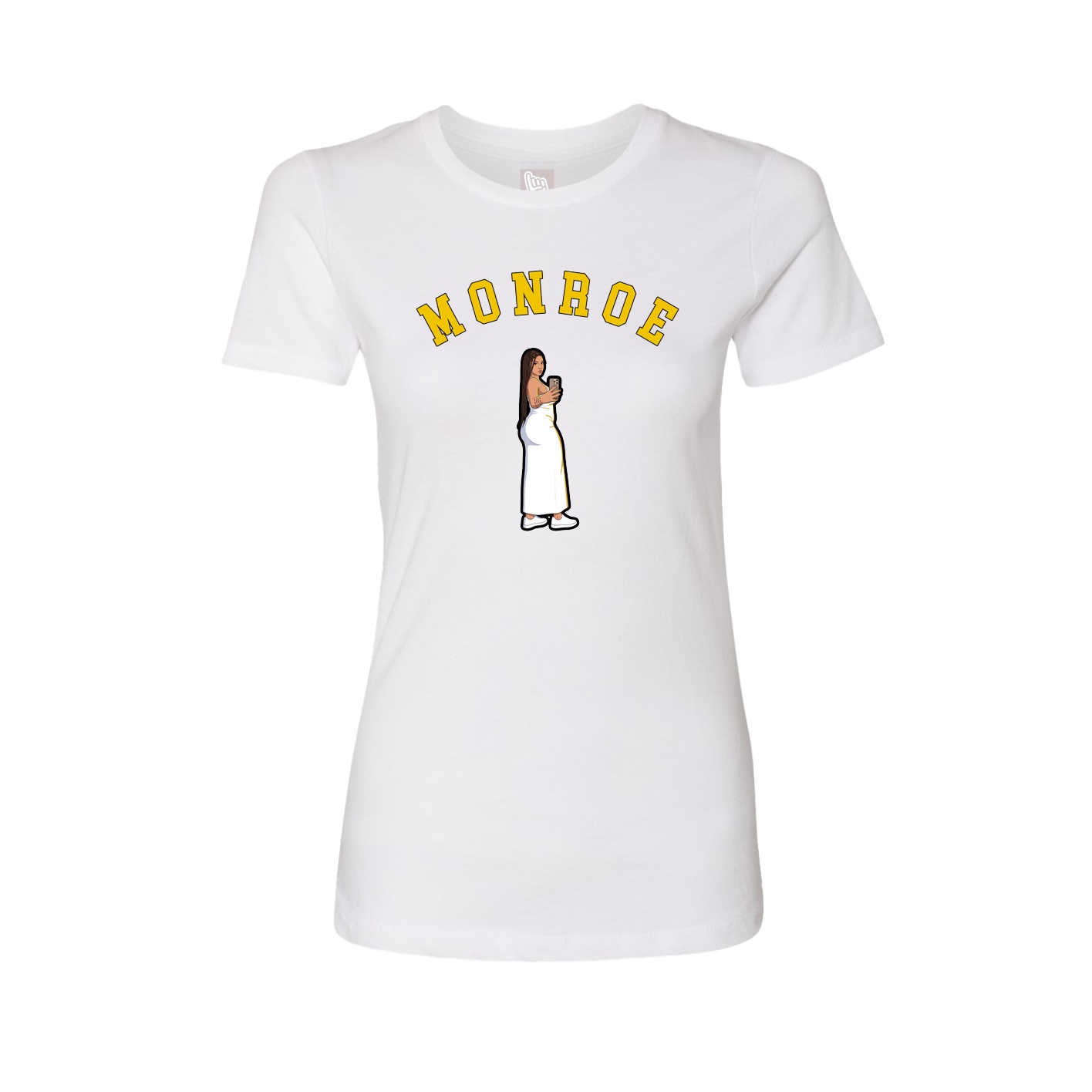 Fitted Women's Tee — Shirsey Arch in White