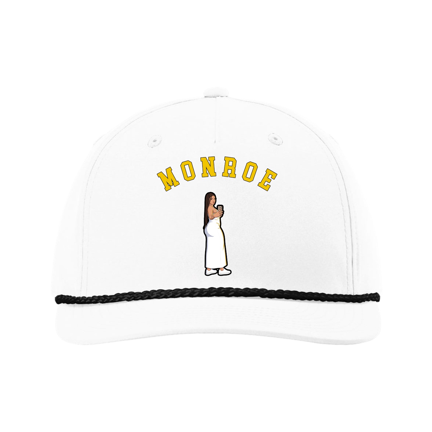 Five-Panel Classic Rope Cap — Shirsey Arch in White