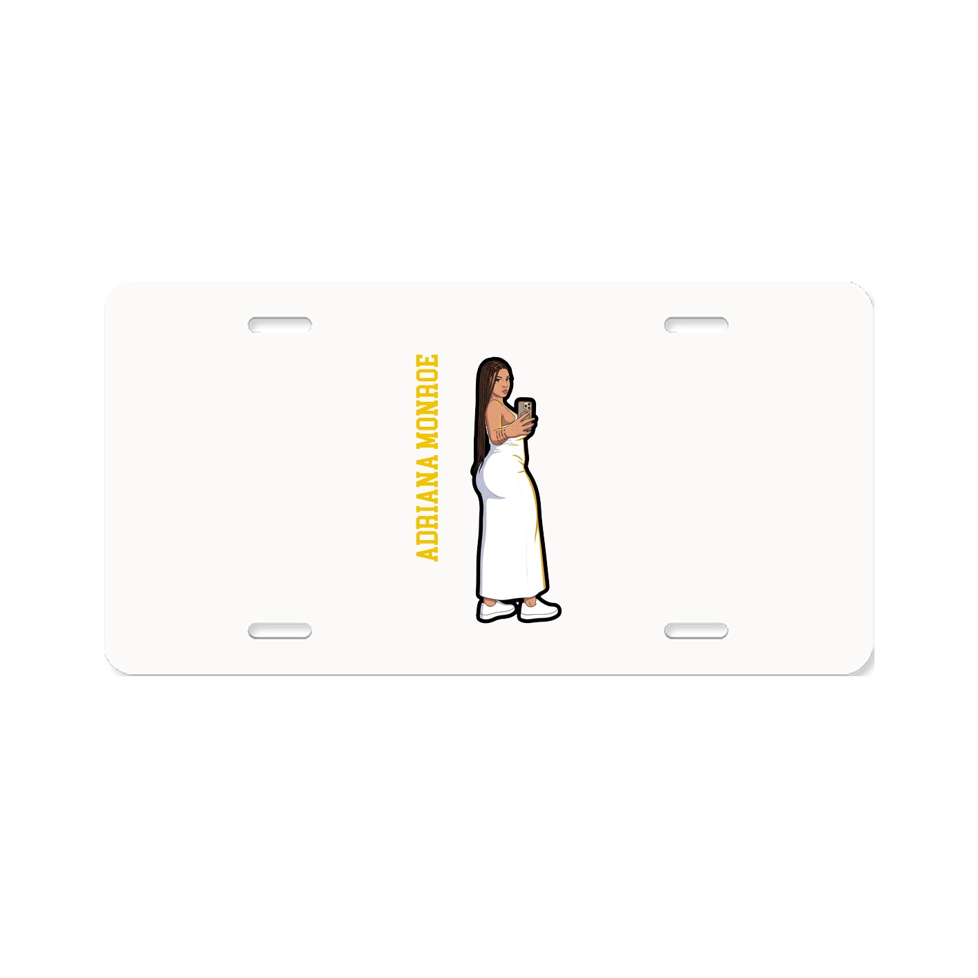 License Plate — Name Vertical in Classic