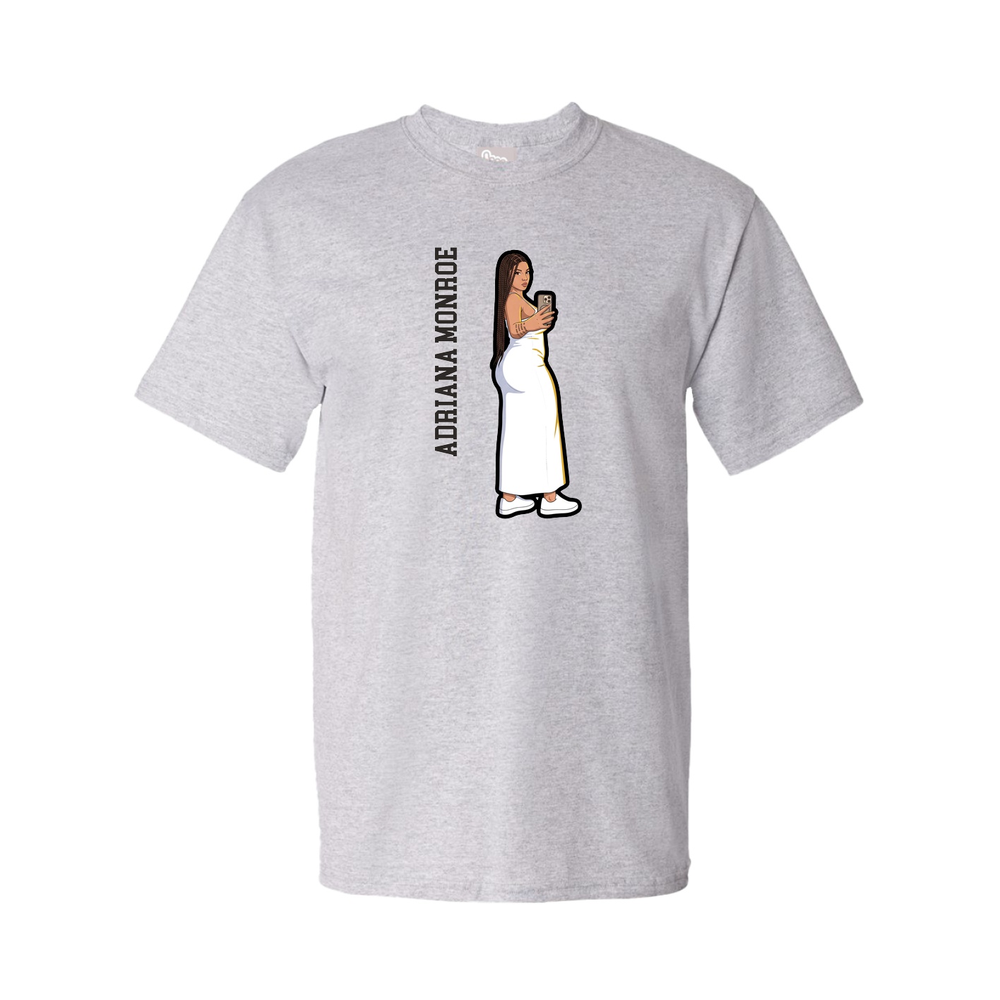 Youth Tee — Name Vertical in Grey