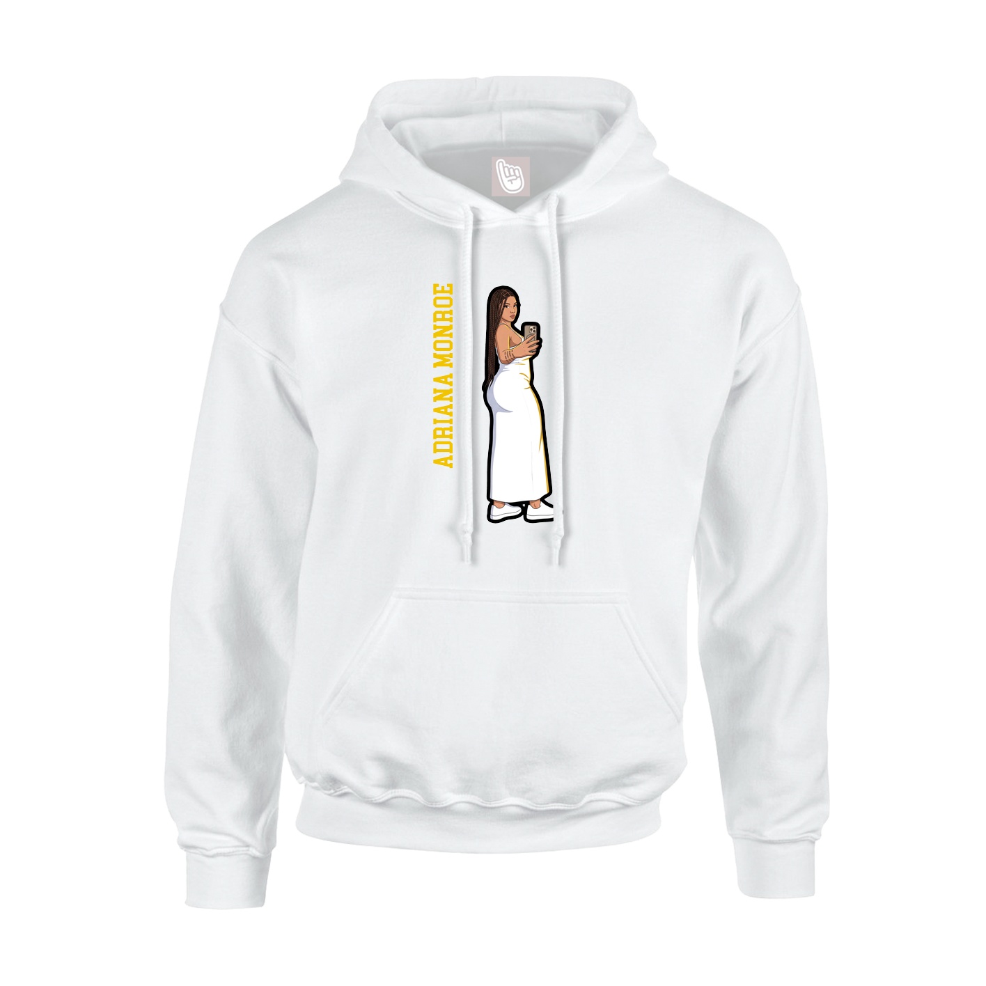 Hoodie — Name Vertical in White