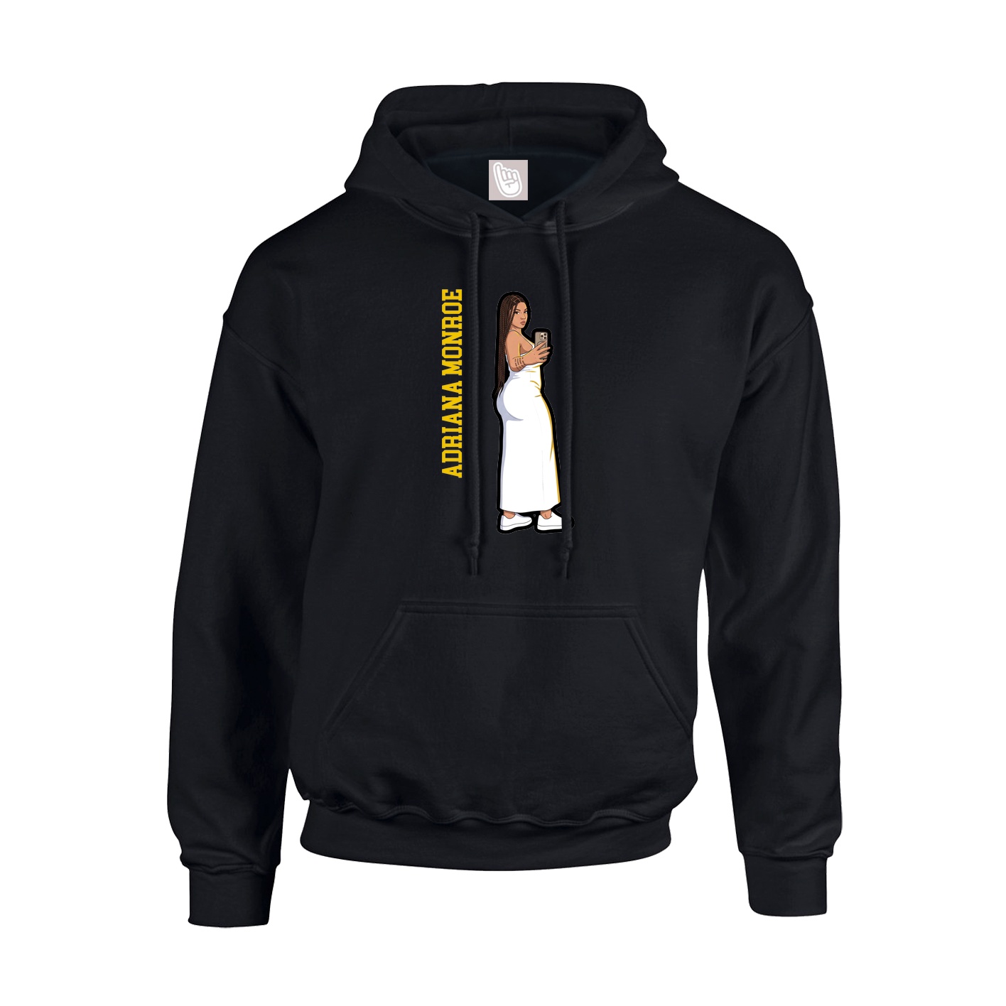 Youth Hoodie — Name Vertical in Black