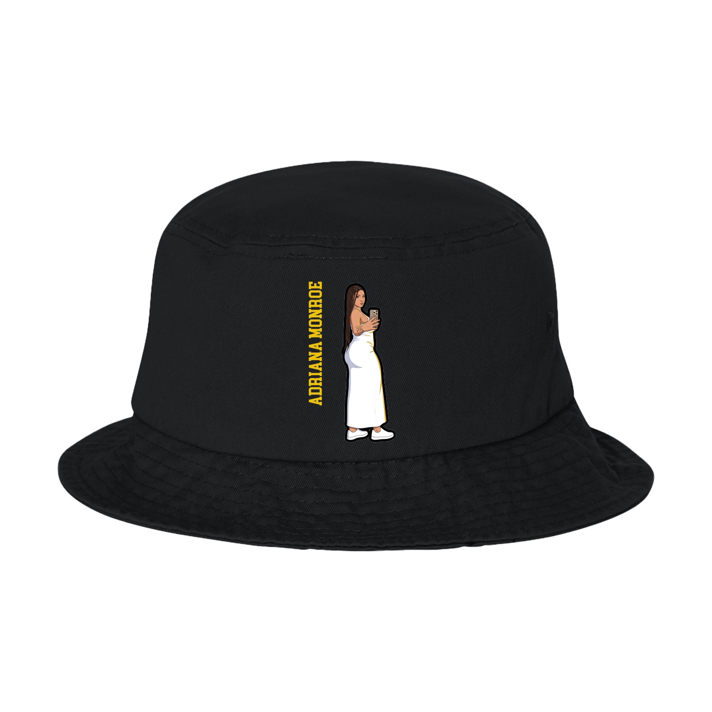 Bucket Cap — Name Vertical in Black