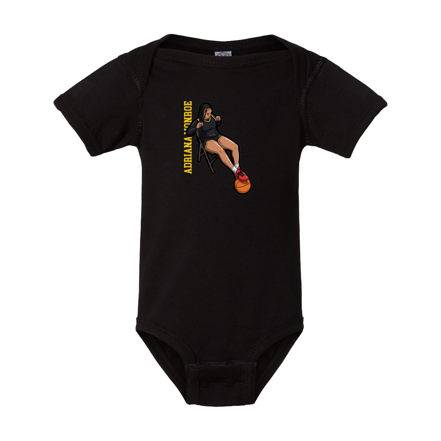 Baby Onesie — Name Vertical in Black