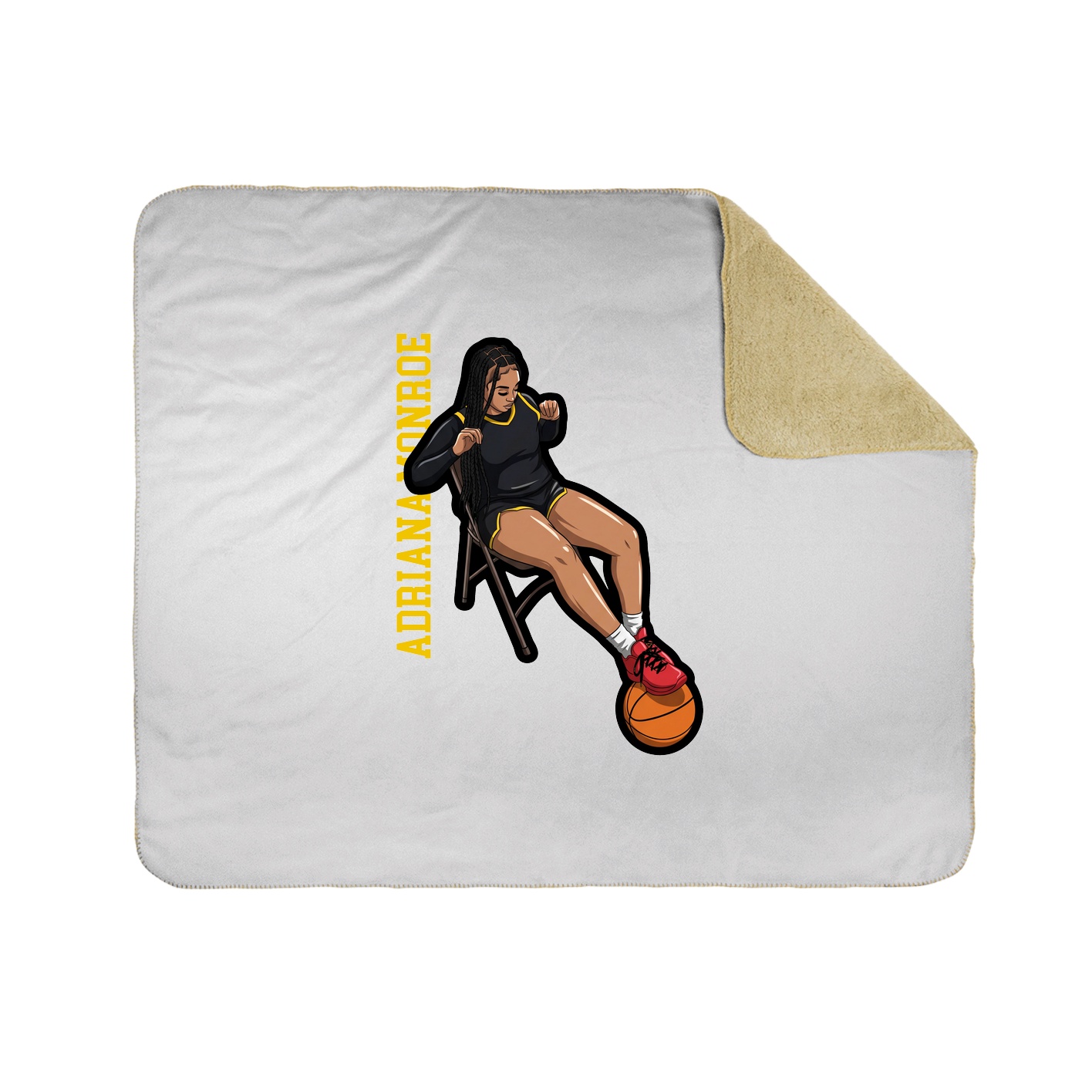 Throw Blanket — Name Vertical in White