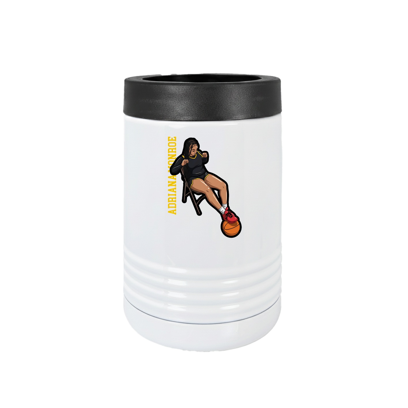 Beverage Holder — Name Vertical in White