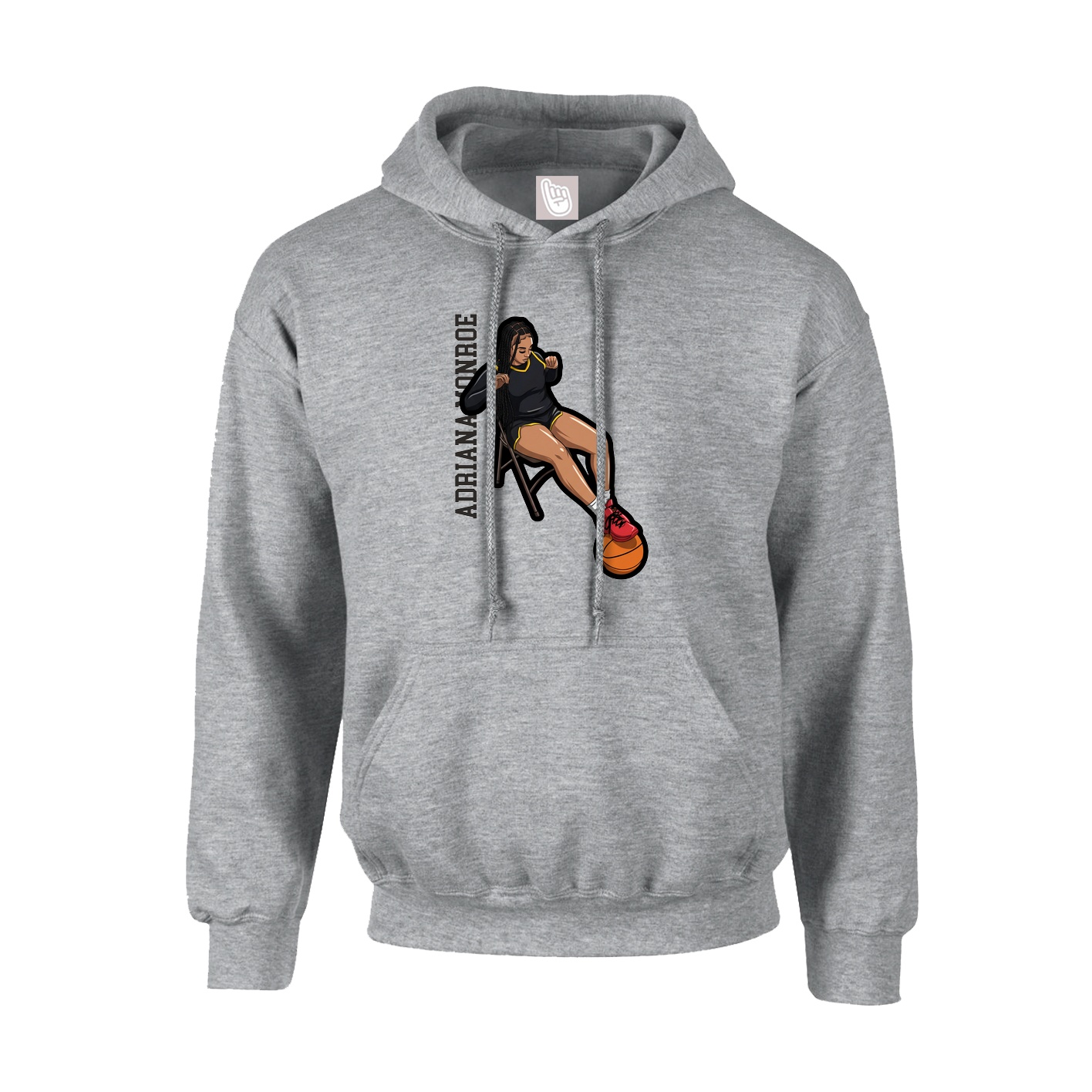 Youth Hoodie — Name Vertical in Grey