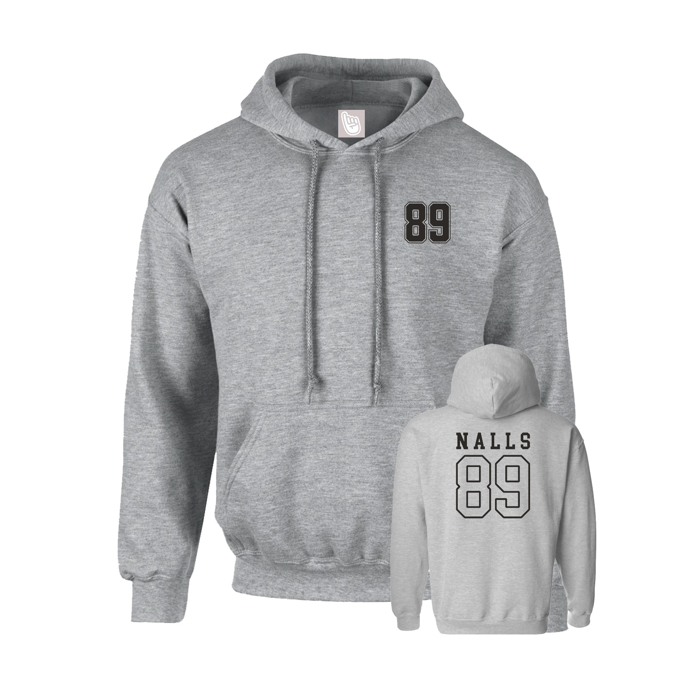 Youth Hoodie — Chest Back in Grey
