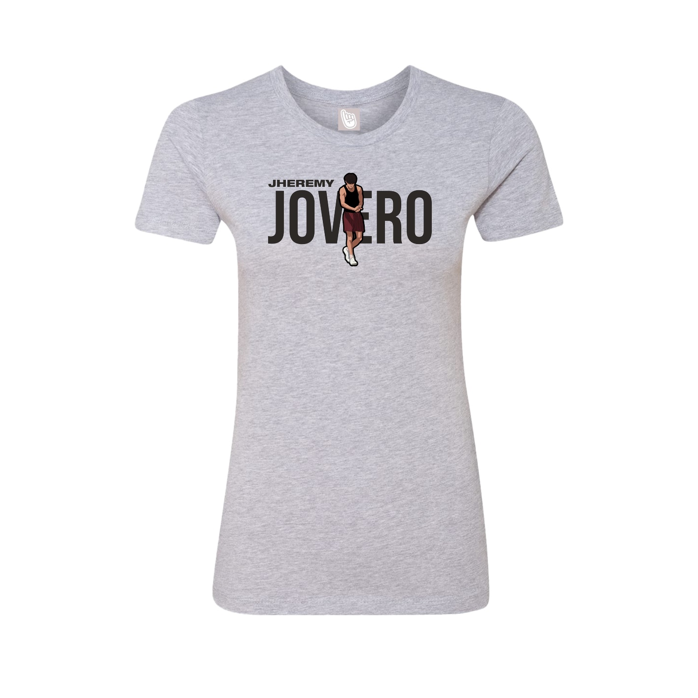 Fitted Women's Tee — Player Name in Grey