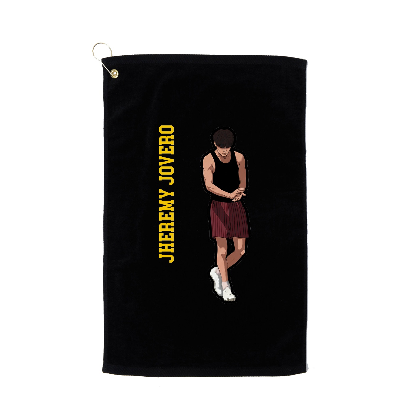 Golf Towel — Name Vertical in Black