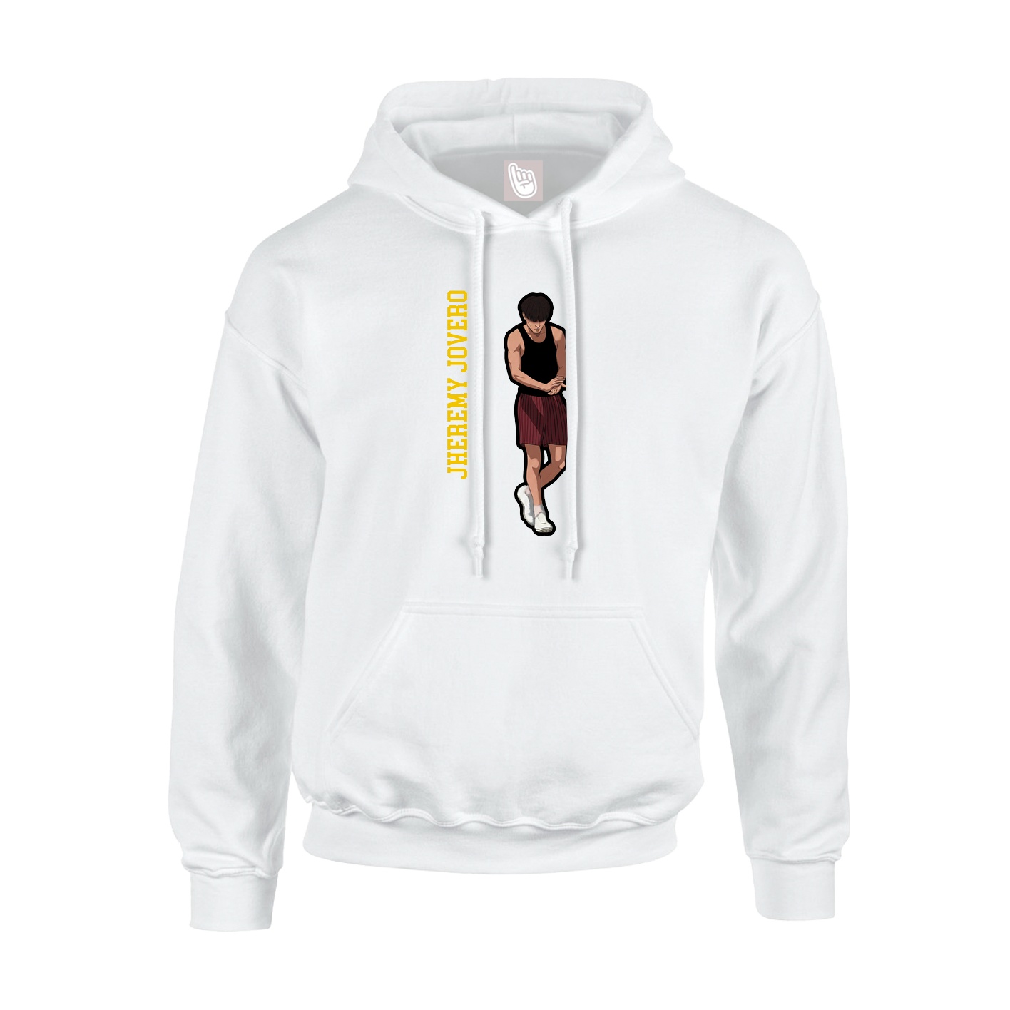 Youth Hoodie — Name Vertical in White