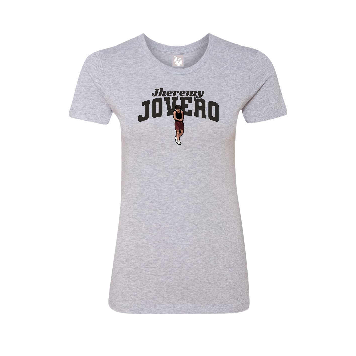 Fitted Women's Tee — Signature Arch in Grey