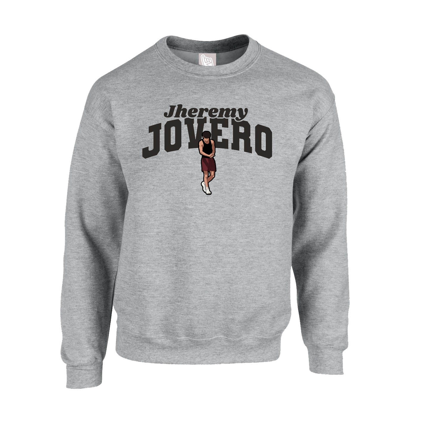 Fleece Crew — Signature Arch in Grey