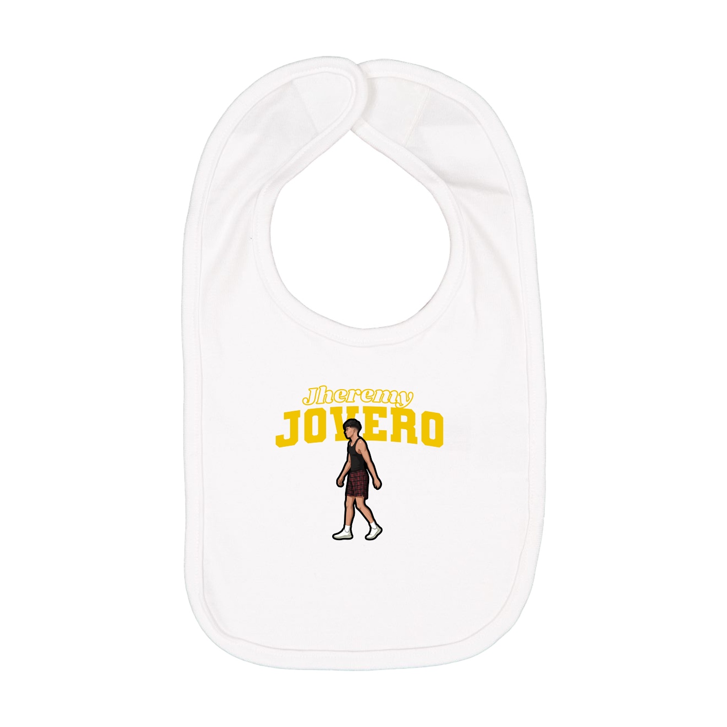 Infant Bib — Name Arch in White