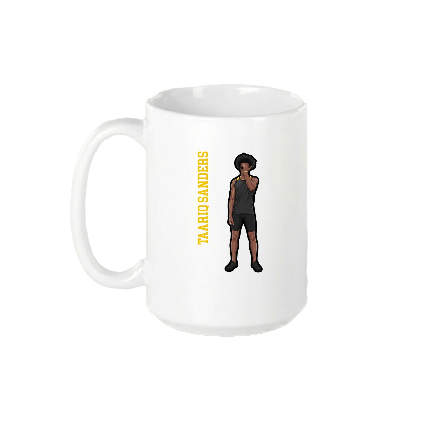 15oz Coffee Mug — Name Vertical in White