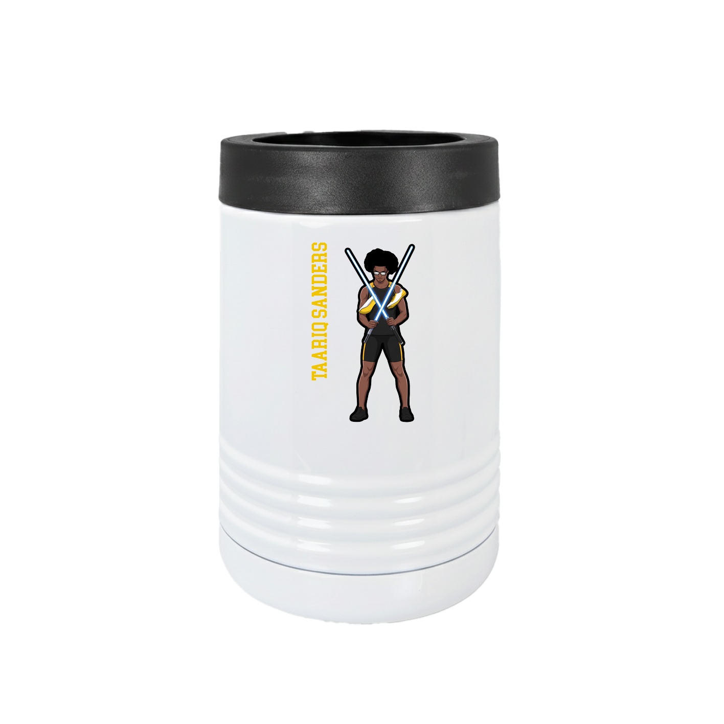 Beverage Holder — Name Vertical in White