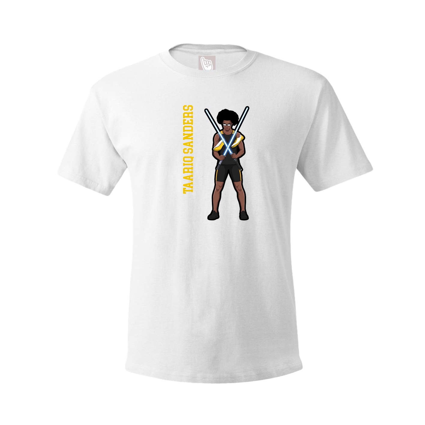 Youth Tee — Name Vertical in White