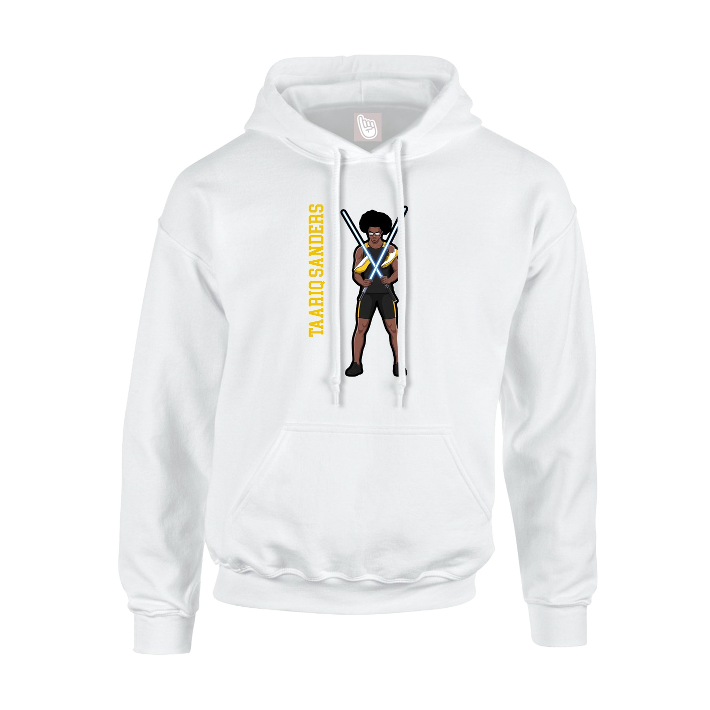 Hoodie — Name Vertical in White