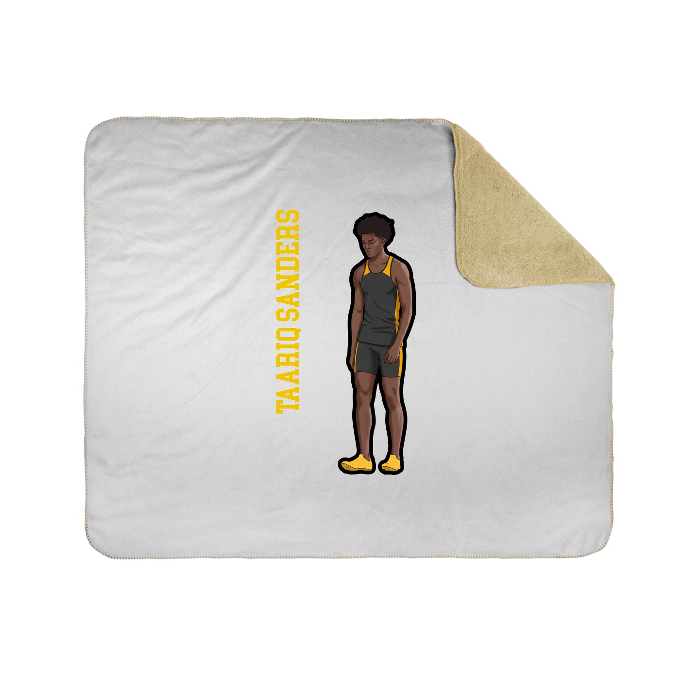 Throw Blanket — Name Vertical in White