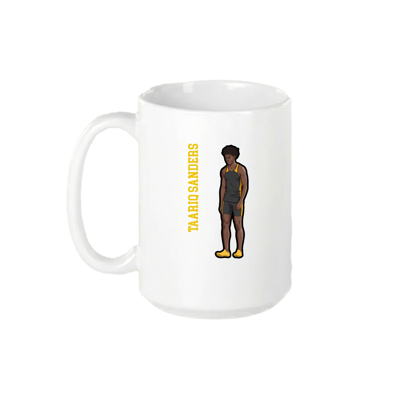 15oz Coffee Mug — Name Vertical in White
