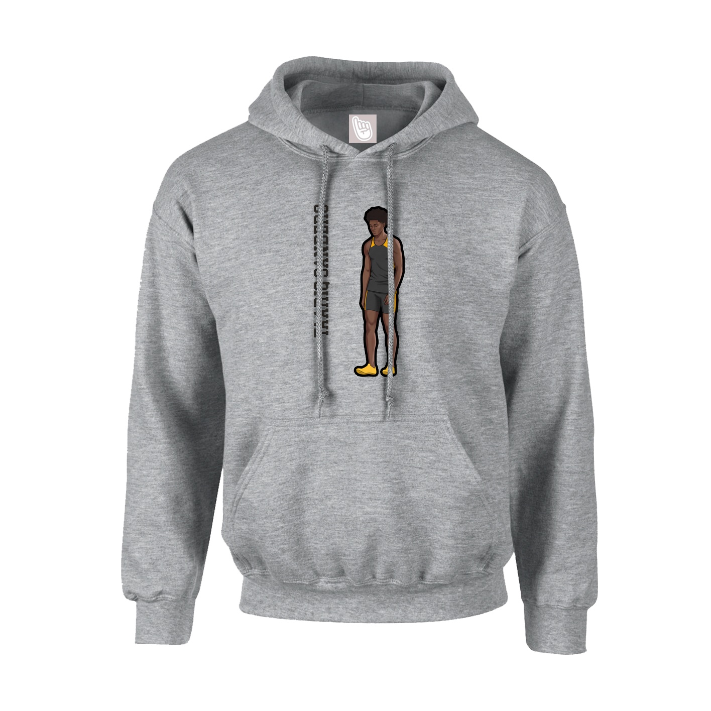 Youth Hoodie — Name Vertical in Grey
